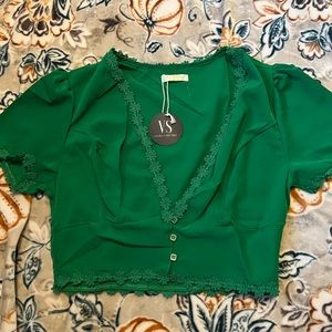 Valeria’s Boutique Green crop top